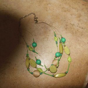 Chico's Necklace w. turquoise & lime/yellow beads